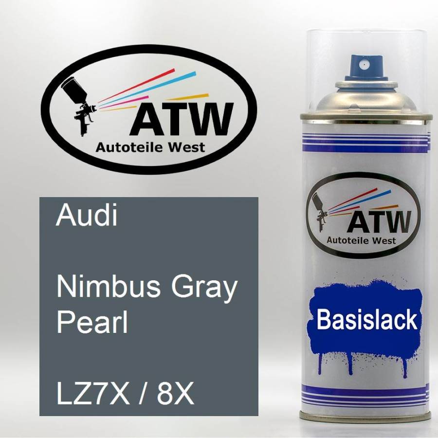 Audi, Nimbus Gray Pearl, LZ7X / 8X: 400ml Sprühdose, von ATW Autoteile West.